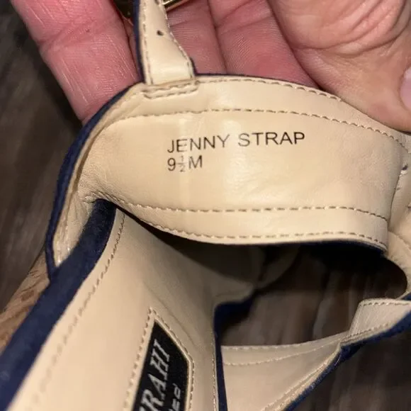 Isaac Mizrahi Navy Blue Women's Sandals / Flats adjustable straps & bows. - Picture 7 of 9